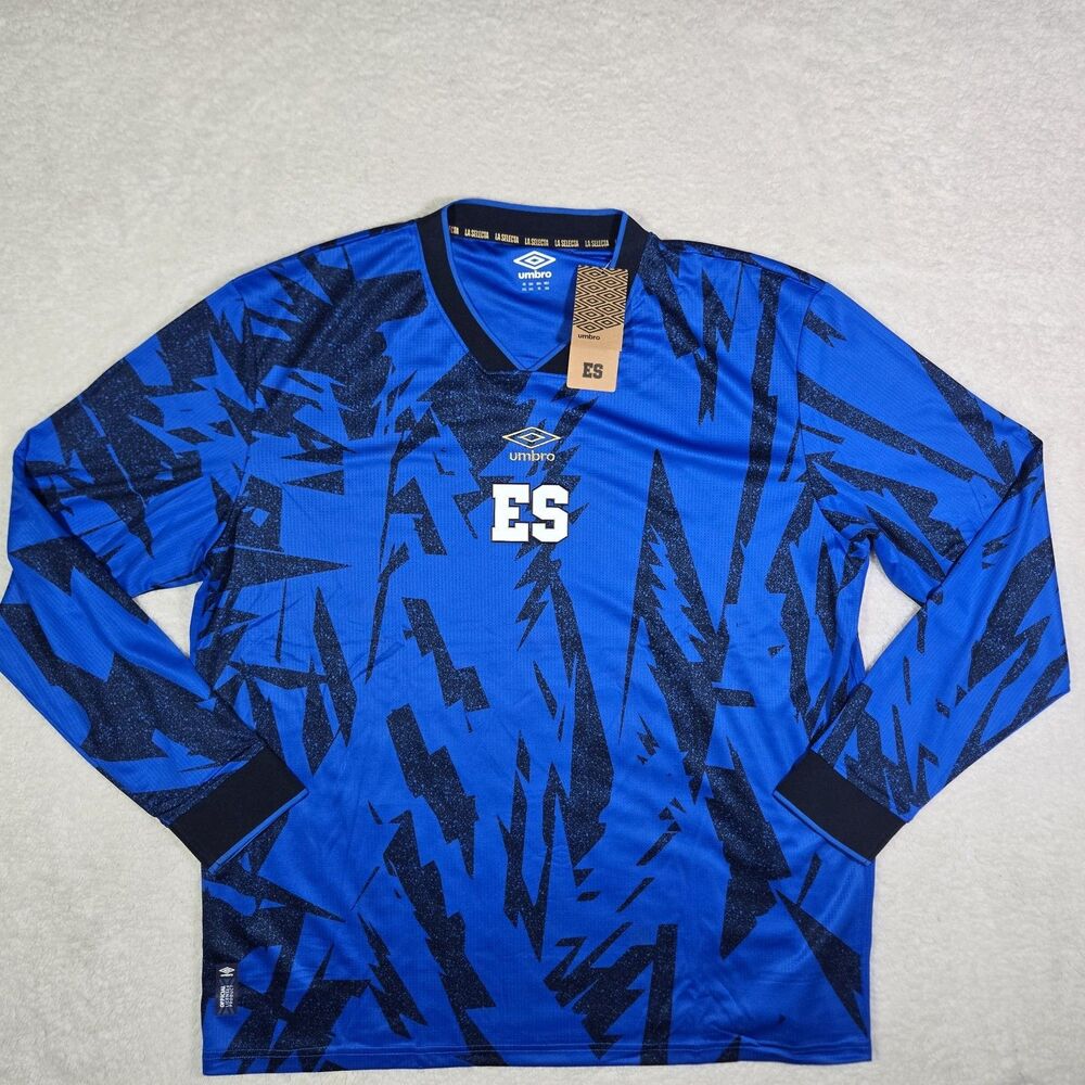 Umbro El Salvador Long Sleeve Home Soccer Jersey 23/24 Mens 2XL La Selecta $90